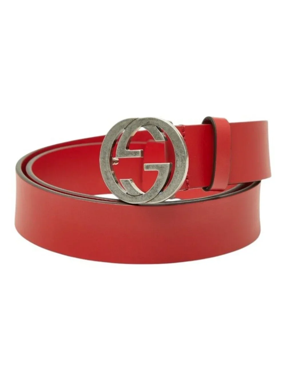 Gucci Interlocking G 95/38 Red Leather Belt